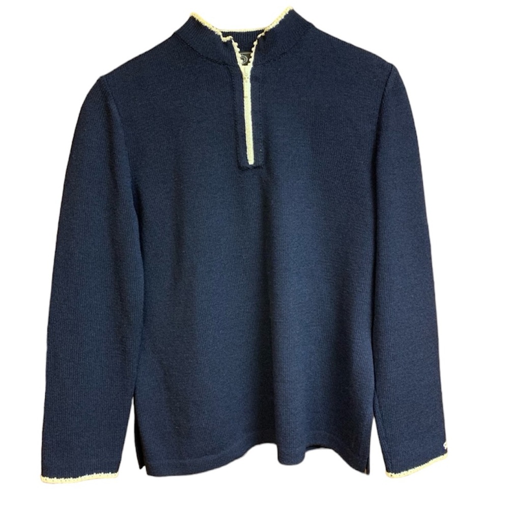 St.John Sport Swarovski Knit Pullover Zip Sweater Size Small - Picture 1 of 8